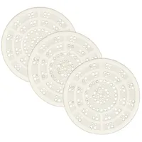 all-around24 3 x Abflusssieb Silikon groß und flach universal für Küche Waschbecken-Sieb Dusche Haarsieb Badewanne Spüle (3 x Silikon, Ø 120 mm)