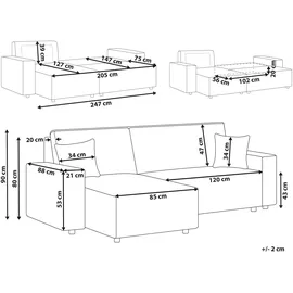 Beliani Sofa, ABACKA Ecksofa