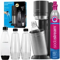 Wassersprudler SodaStream Duo Titan + 2 Flaschen + DUO Glaskaraffe 1L