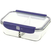 Mastrad StorEat Vorratsdose mit Trennsteg, Borosilikatglas, 1.45 L, F93103