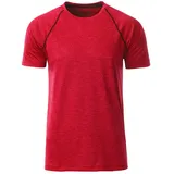 James & Nicholson Funktions-Tshirt JN496 & S red-melange/titan
