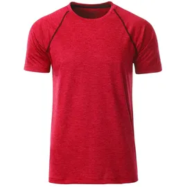 James & Nicholson Funktions-Tshirt JN496 & S red-melange/titan