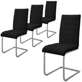 ML-Design Esszimmerstühle 4er Set, Schwarz Schwingstuhl, Rückenlehne Kunstleder