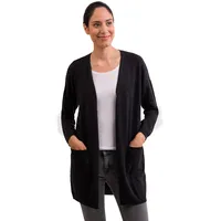 CASH-MERE.CH Strickjacke in Grau-Dunkelgrau-Dunkles Anthrazit L