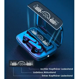 NAUC In-Ear Bluetooth Kopfhörer für Motorola Moto G / Power (2025) Earbuds Ohrhörer - Schwarz