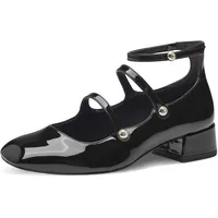 TAMARIS Damen Pumps mit Riemchen Vegan Blockabsatz; BLACK/schwarz; 37