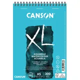 Canson XL Aquarelle C400082843: DIN A5 - Aquarell Malblock in weiß - Zeichenblock für Aquarell - 300g - Hochwertiges Canson Watercolor Paper mit Spiralbindung