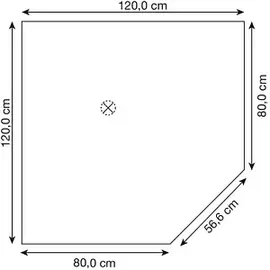 Hammerbacher Verbindungsplatte höhenverstellbar nussbaum, weiß Trapezform 120,0 x 80,0 x 65,5 - 82,5 cm