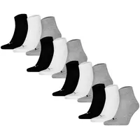 Puma Socken Quarter Plain 12P 12er Pack Grau/Schwarz/Weiß 39-42