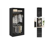 vidaXL Kleiderschrank Schwarz 100x50x200 cm Holzwerkstoff