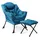 Costway Relaxsessel Polyester 150 x 93 x 80 cm Blau mit Hocker