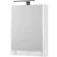 Planetmöbel Spiegelschrank mit LED-Beleuchtung weiß Hochglanz 50 cm