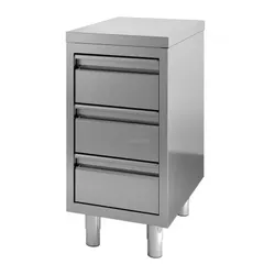 Professionelles Edelstahlmöbel mit 3 Schubladen 700er Serie Edelstahl400x700 600x700x850mm COMBISTEEL