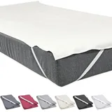 Baumwolle Bettlaken 180x200 cm Eckgummis rutschfest Creme