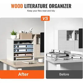 Vevor Briefablage Dokumentenablage 355x305x330mm Ablagefächer Organizer, (Weiß,