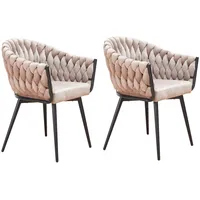 LC Home 2er Set Esszimmerstuhl »Remy« Samtoptik hellgrau/ taupe