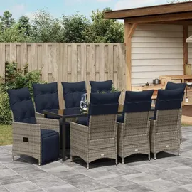 vidaXL Gartenmöbel-Set 9-tlg. Grau