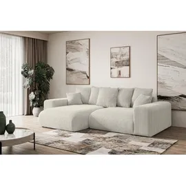 altdecor Ecksofa Cord 4-Sitzer Creme