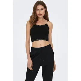 Only ONLVICKY LACE SEAML 2-PACK CROPPED TOP Schwarz XS