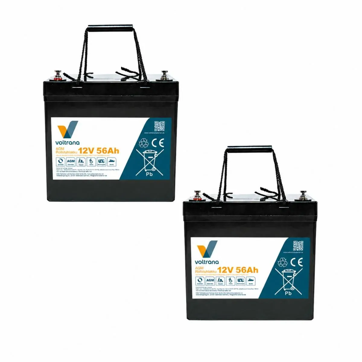 Rollstuhlakku passend für PaceSaver Scout RF-P4 24V 2 x 12V 56Ah – Voltrana Ersatzakku