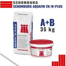 Schomburg Spachtelmasse Aquafin 2K/M-PLUS Dichtungsschlämme 35 kg Grau A+B flexibel