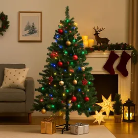 Europalms 83500107 Künstlicher Weihnachtsbaum Tanne Grün mit Ständer