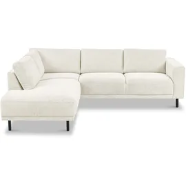 Home Affaire Ecksofa HOME AFFAIRE "Sveeva, L-Form, B.240 cm, schwarze Metallfüße", creme, B:240cm H:78cm T:197cm, 100% PES, Sofas, Ecksofa, langlebiger Webstoff, mit Wellenunterfederung, viele Farben, Topseller