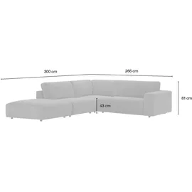 Musterring Ecksofa Lucia ¦ rosa/pink ¦ Maße (cm): B: 300 H: 81 T: 266.0