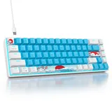 SOLIDEE mechanische Gaming Tastatur 65 Prozent,68 Tasten kompakte mechanische Tastatur RGB Hintergrundbeleuchtung,65 Prozent Tastatur mechanisch QWERTY,Roter Schalter für Win/Mac PC Laptop(68 Blue)