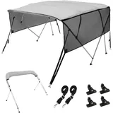 Vevor Bimini-Top-Bootsabdeckung 231–244 cm 600D-Polyester Hellgrau