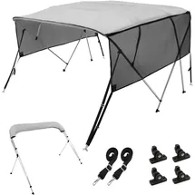 Vevor Bimini-Top-Bootsabdeckung 231–244 cm 600D-Polyester Hellgrau