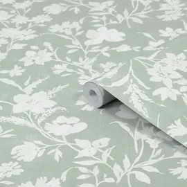 Laura Ashley Rye Vliestapete 53 cm x 10 m 300 g Grün