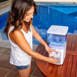 Jocca Wasserspender mit 7 Liter Tank, Kühlsystem 10-15°C, BPA-frei, Weiß-Lila