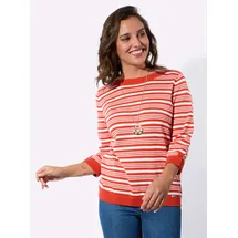 Casual Looks Ringel-Pullover orange / Ecru 50