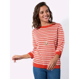 Casual Looks Ringel-Pullover orange / Ecru 50