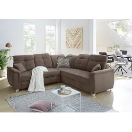 JOB Ecksofa Udine Mikrofaser Braun Dunkelbraun