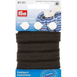 Prym Gold-Zack Gummiband "Knopfloch-Elastik", Breite: 12 mm, Länge: 3 m