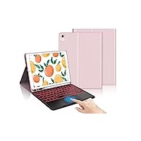IVEOPPE iPad 9. Generation Hülle mit Tastatur, iPad 10.2 Hülle mit Tastatur, Bluetooth QWERTZ iPad 9.Gen/8.Gen/7.Gen/Air 3 2019 Tastatur mit Touchpad, Sakura-Rosa