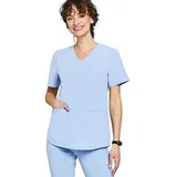 MEDHOODIE Damen-Kasack GRACE für den Arzt- und Pflegebereich - Schlupfkasack modern & bequem mit drei praktischen Taschen - Medizinische Berufsbekleidung (Ceil Blue, S) - S