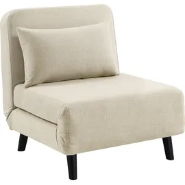 Atlantic Home Collection Sessel Robby Strukturbezug 190 x 75 x 75 cm Beige mit Schlaffunktion