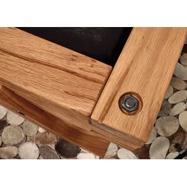 MASSIVMOEBEL24.DE Balkenbett 160x200 Wildeiche natur geölt BERGEN #160