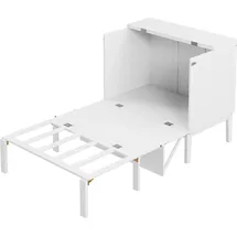 XDOVET Schrankbett 90x200 cm,Kinderbett(weiß)Wandbett mit Lattenrost, Wandklappbett, vertikales Schrankbett mit Lattenrost, Jugendbett - Weiß