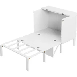 XDOVET Schrankbett 90x200 cm,Kinderbett(weiß)Wandbett mit Lattenrost, Wandklappbett, vertikales Schrankbett mit Lattenrost, Jugendbett - Weiß