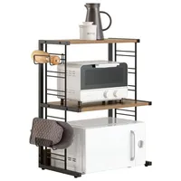 SoBuy KCR08-PF Mikrowellenhalter Küchenregal mit 2 Ablagen und 2