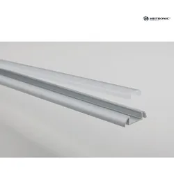 HEITRONIC Aluminium Aufbauprofil, 100cm, Abdeckung P2-1 opal, inkl. 2 Endkappen mit Kabeldurchführung HEI-24425