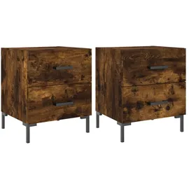 vidaXL Nachtschrank 2 Stk. 40 x 35 x 47,5 cm Braun
