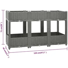 vidaXL Hochbeet 120x40x71 cm Polypropylen