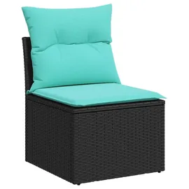 vidaXL Sofa Set 7 Pcs Polyrattan und Stahl blau/schwarz