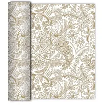 AVA 40cm Papiertischläufer 6m Rolle Stoffähnliches Tischband Weiß Gold