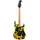 EVH LTD Striped Series Frankenstein MN Black with Yellow Stripes Aged - E-Gitarre
